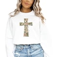 thumbnail image 6 of Ink-Printed Image NOT Quilt - He Is Risen Cross Sweatshirt for Women Easter Pullover White Sweatshirt Adult X-Large, 6 of 8