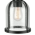 thumbnail image 5 of 1-Light Matte Black Outdoor Pendant with Clear Seeded Glass Shade, Bulb Included, 5 of 7