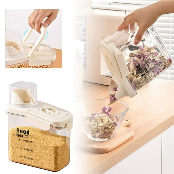 Contenedor hermético para almacenar arroz, recipiente hermético para almacenar alimentos secos, recipiente hermético para cocina, caja transparente para almacenar alimentos para avena, cereales,