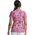 thumbnail image 3 of Dickies EDS Medical Scrubs Top for Women V-Neck Print DK852, S, Love And A Cat, 3 of 5