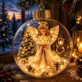 thumbnail image 6 of Clear Christmas Globe Hanging Ornament Balls, 4 Inch Mini Holiday Scene Ornaments, Hanging Decor for Christmas Tree, Window, Mantel, Seasonal Home Party Decoration, 6 of 8