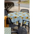 thumbnail image 5 of Outdoor Tablecloth with Umbrella Hole for Patio/Picnic/Party/Camping, Blue Yellow Sunflower Waterproof Table Cloth Square Cover Washable, Summer Botanical Farmhouse Floral (54"x 54"), 5 of 8