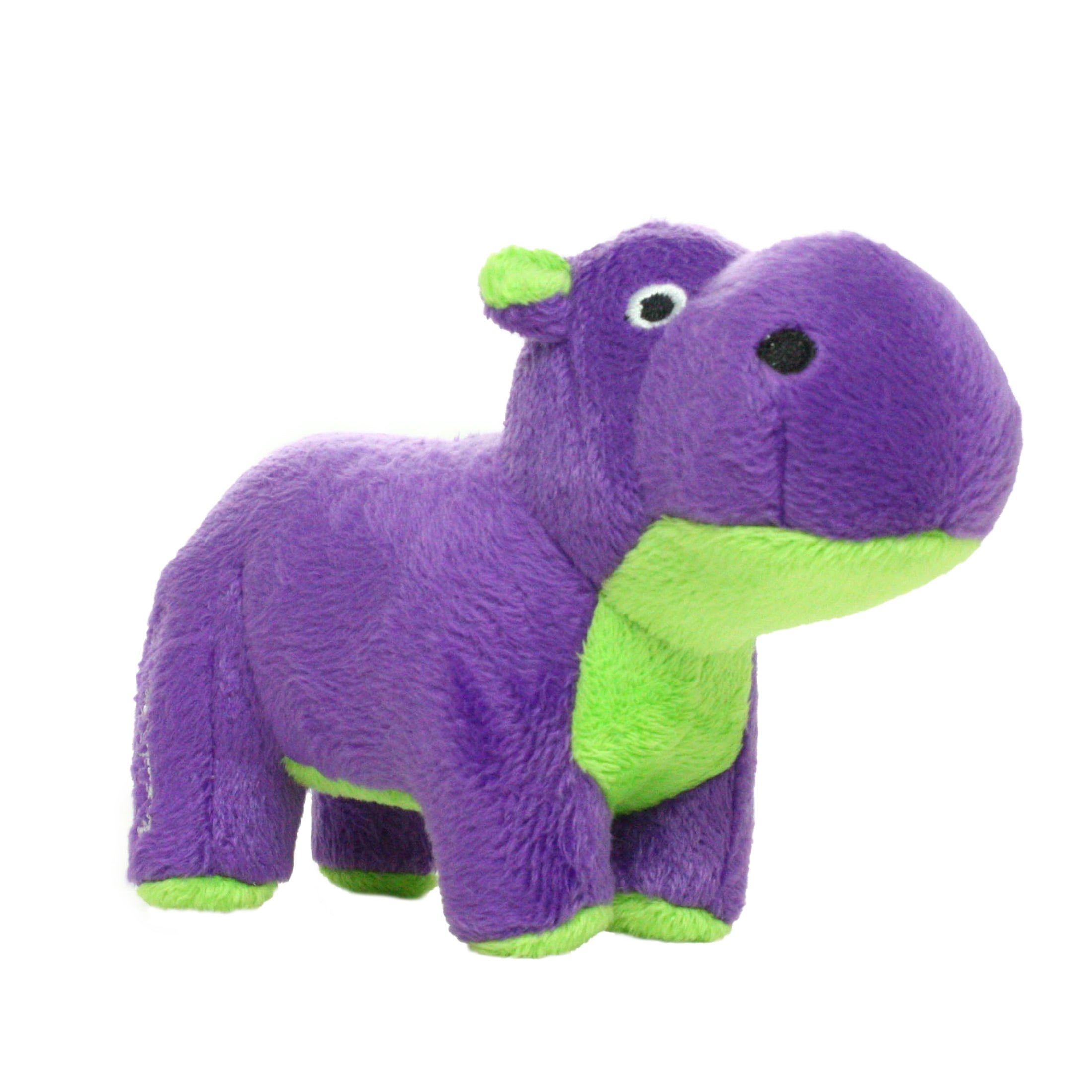 Mighty Jr Safari Purple Hippo Durable Squeaky Plush Dog Toy