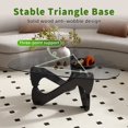 thumbnail image 5 of Modern Glass Top Coffee Table with Walnut Base - Mid Century Style Living Room Furniture, 5 of 7
