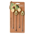thumbnail image 2 of Cook With Color 4-Piece Stainless Steel Food Picks, Decorative Appetizer Forks for Cocktails and Snacks, Avocado, 2 of 5