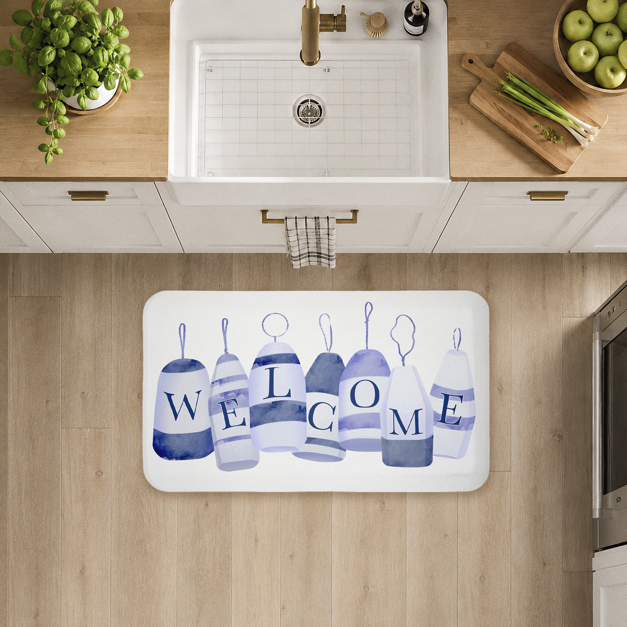 Stupell Industries Welcome Beach Buoys Printed Anti-Fatigue Floor Mat, design by Ziwei Li