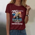 thumbnail image 2 of CAICJ98 Womens 250th Anniversary Shirt Vintage American Flag Independence Day 250 Anniversary Women T Shirts (Wine,S), 2 of 8