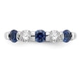 thumbnail image 4 of Solid 14k White Gold Diamond Sapphire Blue September Gemstone Wedding Band Ring Size 7 (.306 cttw.), 4 of 8