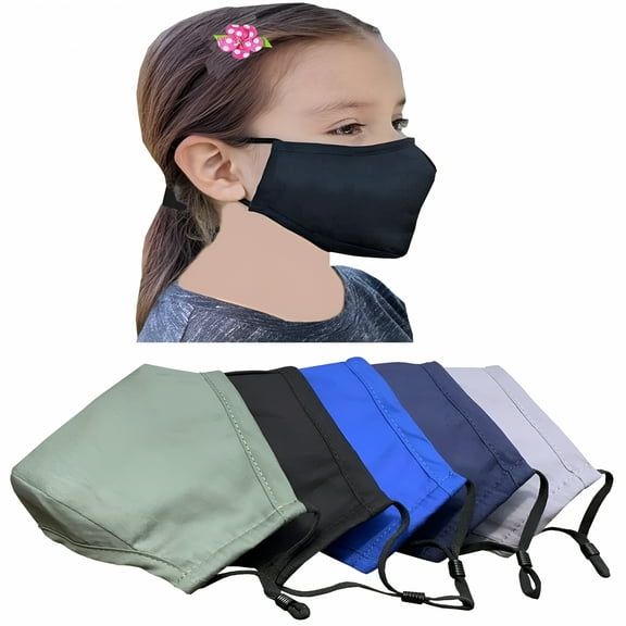 TELOLY Cloth face mask washable,breathable,reusable with filter pocket,nose wire,adjustable ear loops,3-layer cotton fabrics,Cute colors,for children 4-14 yr old,5-pack