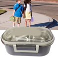 thumbnail image 3 of Stainless Steel Lunch Box, Korean Style - 2 Compartments, Durable Metal Food Container with Tableware for Kids and Adults, 3 of 7
