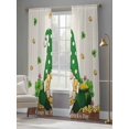 thumbnail image 4 of St. Patrick's Day Sheer Curtains 84 Inch Length 2 Panels Set Window Treatments, Shamrocks Gnomes Coin Beige Leaves Rod Pocket Semi Curtains for Living Room/Bedroom/Kitchen Décor, 104"W x 84"L, 4 of 7