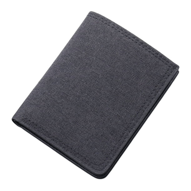 Cartera de Lona para Hombre Titular de Dinero Corto Titular de de Identificación de Crédito con Bolsillo para Monedas Cierre de Botón Plegable Sunnimix billetera de hombre