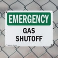 thumbnail image 5 of (2 Pack) Gas Shutoff OSHA Emergency Sign 18 Inch X 12 Inch Plastic Sign, Weather Resistant, UV Protected for Workplace, Business, and Construction Site, Made in the USA, 5 of 8