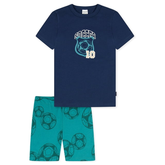 SCHIESSER conjunto de pijama de niño - corto, niños, algodón, motivo Azul 104