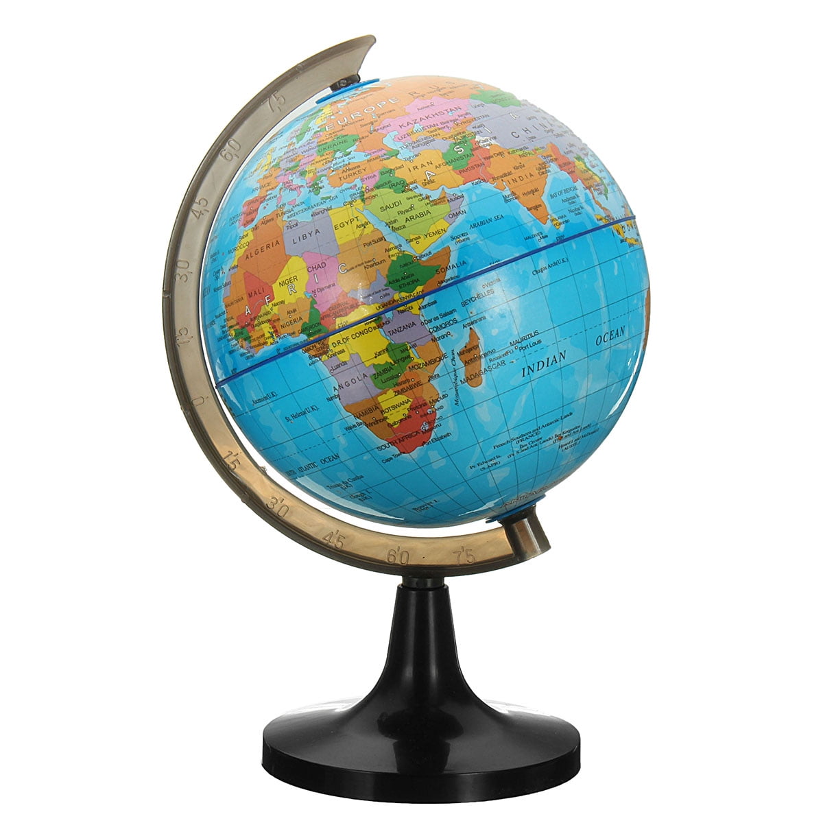 Globe World Map Earth Rotating Atlas Gray Ocean School Home Office Table Decor