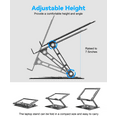 thumbnail image 2 of Kenke Adjustable Laptop Stand, Computer Stand with 360 Rotating Base, Ergonomic Laptop Riser Mount for Desk Foldable Protable Computer Desk Fits with MacBook Pro Air (10-16") - Dark Gray, 2 of 8