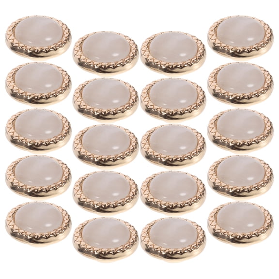 TABLZONE 20Pcs Metal Buttons for Clothes Round Beige Sewing Button for Dress Shirts