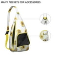 thumbnail image 2 of Waterproof Hiking Backpack Sling Bag for Women – Lightweight Crossbody with Adjustable Strap, Travel Chest Bag – Boho Sunflower & Bee Floral Design, Rustic Yellow Vintage Style, 2 of 4