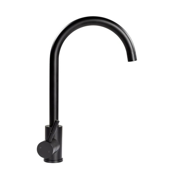 Lippert Curved Gooseneck Faucet - Black Matte Finish (Retail Box) - MPN 2021090601