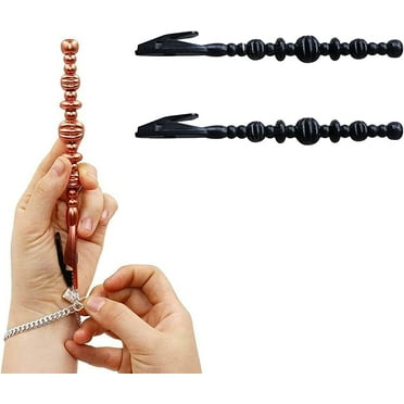 Sturdy Easy Bracelet Wearing Tool, 2PCS Easy-to-Use Bracelet Tool Jewelry Helper, Bracelet Clasp Auxiliary Clip Partner, Made of Metal Helps Prevent Wrist Strain (2Pcs Black)