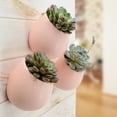 thumbnail image 2 of Round 5-1/2 In. X 6 In. Coral Ceramic Wall Planter, 2 of 8