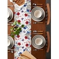 thumbnail image 2 of Blue Red Spring Floral Table Runner Cotton Linen 60 Inch Holiday Dresser Scarves, Pastoral Flowers Butterflies Watercolor Tablerunner for Kitchen Coffee Dining Bedroom Dinner Scarf Décor 13''x60'', 2 of 9