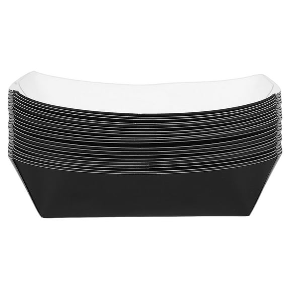 HONMEET 20 Pcs Paper Playes Hot Dog Boxes Black Paper No Fold Design For On The Go