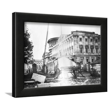 United States Capitol Building under Construction Framed Print Wall