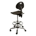 thumbnail image 3 of Industrial Polyurethane Drafting Stool with Swivel Seat, Tilt Control and Foot Ring 22”-31” H Adjustable Seat Height - Black, 3 of 3