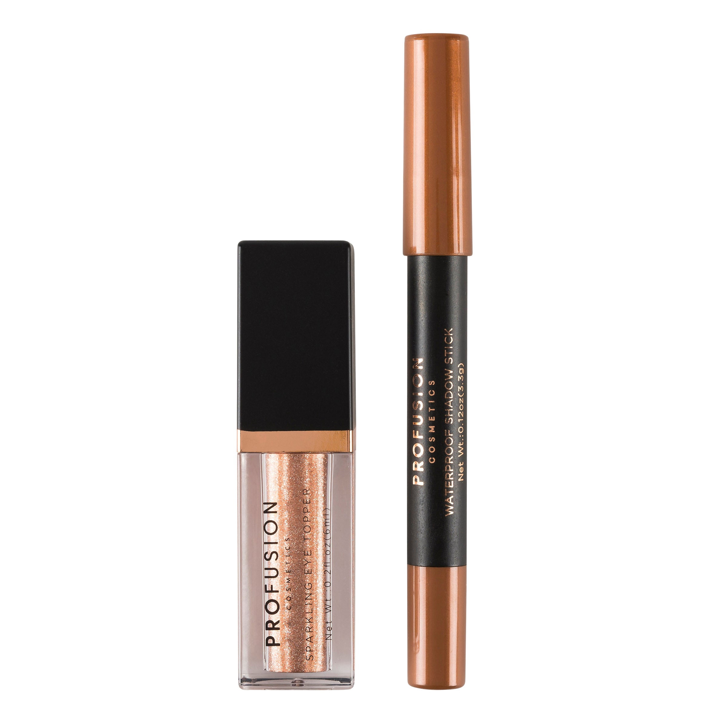 Profusion Cosmetics Eye Sparkler Duo Set, Waterproof Shadow Stick and Sparkling Eye Topper, Glisten