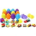 thumbnail image 2 of 12PCS Easter Eggs with Pull Back Construction Vehicles, Dozen Surprise Eggs Toys Set Filled with 12 Different Mini Construction Cars for Easter Egg,Birthday Party Gifts,Yellow, 2 of 5