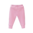 thumbnail image 4 of CPNG Unisex Soft Baby Boys Girls Pants Newborns Toddlers Pure Cotton Lightweight Elastic High Waist Solid Color Pants(Pink,3-6 Months), 4 of 4