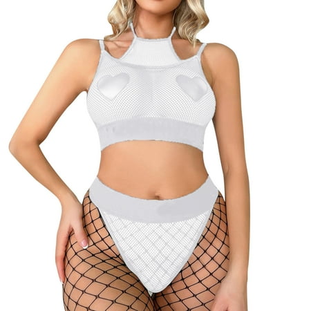 

Women s White Lace Lingerie Set XXL