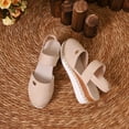 thumbnail image 6 of Pandaie Women's Platform Wedge Sandals Closed Toe Espadrille Summer Dressy Walking Shoes Elastic Ankle Strap Slingback Beach Sandals Beige Size 6.5, 6 of 8