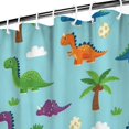 thumbnail image 3 of Light Blue Dinosaurs Palms Eggs Pattern Shower Curtain 72"x72" ,Bathroom Decorative Shower Curtains Set with 12 Hooks,Modern Waterproof Washable Shower Curtain, 3 of 6