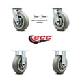 thumbnail image 2 of 6 Inch Thermoplastic Rubber Caster Set with Roller Bearing 2 Swivel Lock 2 Rigid, 2 of 2