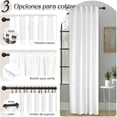 thumbnail image 2 of Lino Cortinas Blackout 100% Opacas, Bolsillo para Barra/Pestaña Trasera, para Recámara y Ventana de Sala, 2 Paneles (Blanco, 132 x 241), 2 of 12