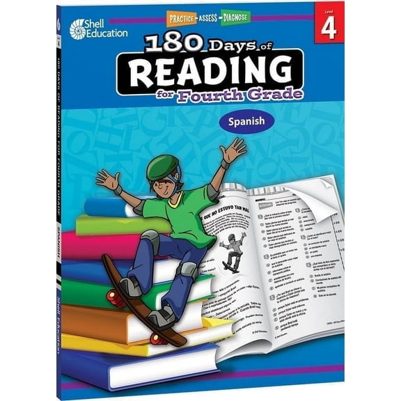 180 Days™: Reading for Fourth Grade (Spanish) Paperback
