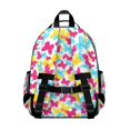 thumbnail image 3 of Colorful Butterfly Pattern Cute School Backpack Bag for School with Padded Back and Adjustable Shoulder Straps 15.25"x11.5"x5.25", 3 of 5