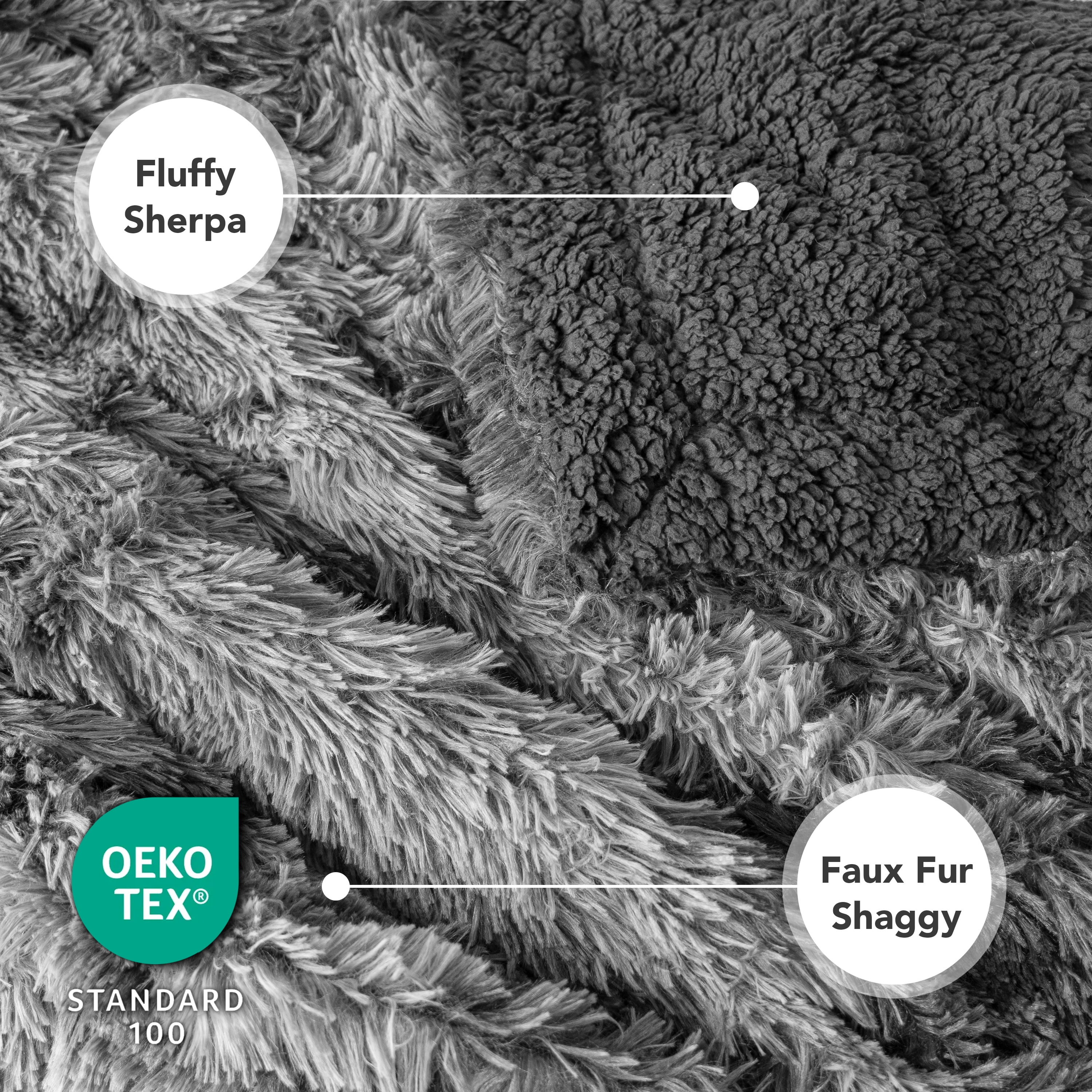 PetAmi Waterproof Dog Blanket for Medium Large Dogs, Calming Fleece Cat Blanket, Couch Protector Washable Sherpa Faux Fur Pet Throw for Puppy, Soft Reversible Leakproof 40x60 Tie-Dye Gray
