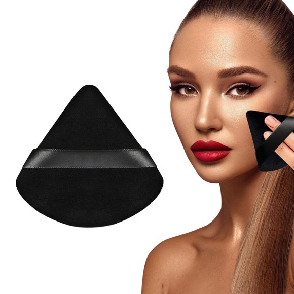 Women Fashion Powder Puff Triangle Makeup Puff For Loose Powder Body Powder Wedge Shape Velour Cosmetic Sponge For Contouring Under Eyes And Corners Beauty Makeup Tools