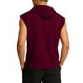 thumbnail image 4 of Hooded Tank Top for Men Sleeveless Drawstring Hooded Tank Tops Workout Loose Fit Gym Training Bodybuilding Muscle Shirts T Shirt,Red 3XL, 4 of 6