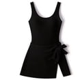 thumbnail image 5 of CHGBMOK Women One Piece Swimdress Swimsuits Tummy Control Swim Dresses Side Drawstring Skirt Bathing Suit, 5 of 6