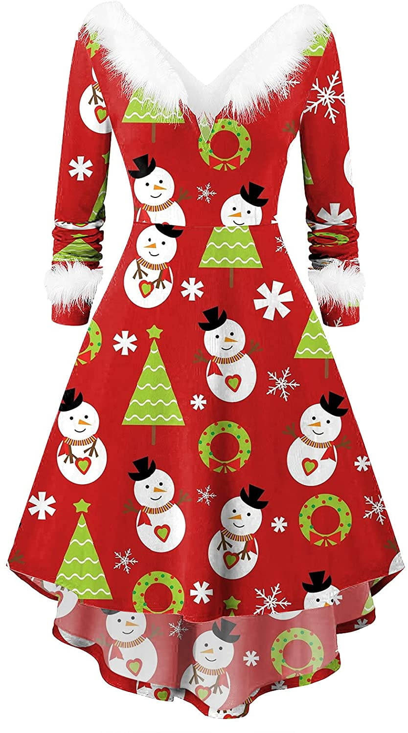 Long Sleeve Swing Flowy Knee Length 