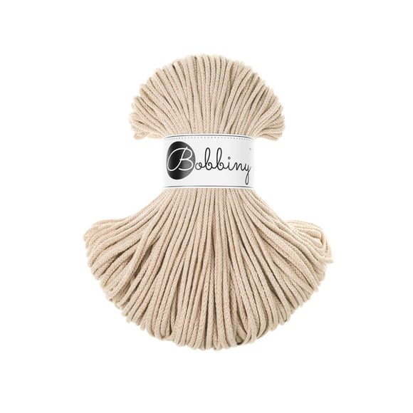 Cordón de macramé Bobbiny Junior 3 mm Beige cálido 101 m