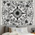 thumbnail image 2 of Fenyluxe  Bohemian Tapestry Wall Hanging, Beige White Floral Tapestry with Dotted Daisy Medallion Print Bedroom Boho Hippie Home Decor 40x30inch, 2 of 6