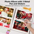 thumbnail image 7 of TickJOY Self Adhesive Photo Album Book 13×12.8" – Linen Large Scrapbook Album de Fotos for 4x6, 5x7, 8x10 Pictures, 40 Pages Magnetic Photo Album Scrapbook with 3 Metallic Pens – Beige, 7 of 7