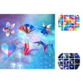 thumbnail image 1 of 1 Set Origami Paper Stars Pattern Gradient Cut Free DIY Double Side Print Handcraft Paper for School, 1 of 8