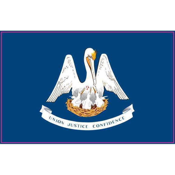 5in x 3in Louisiana State Flag Bumper Sticker Decal Car Window S