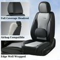 thumbnail image 2 of Coverado Waterproof Seat Covers For Cars, High-grade Leather Front Seat Protectors with Lumbar Support, Auto Cushions Universal Fit for Most Cars SUV Trucks, Black&Gray, 2 of 7